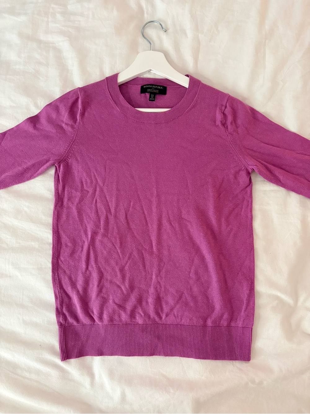 Banana Republic Magenta Crewneck Forever Sweater